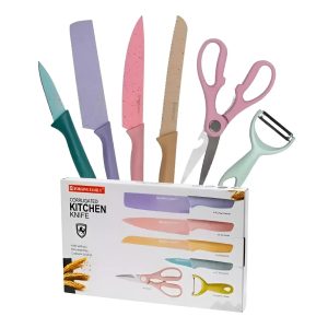 Set de cuchillos de cocina en colores pastel