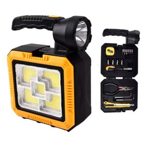 Linterna Portátil Con Panel Solar Y Caja Herramientas